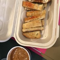 Spicy pesto app. Bread is so good lol  at Bouldin Creek Cafe in Austin