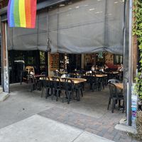 Nice large shaded patio  at Bouldin Creek Cafe in Austin