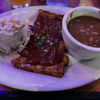 BBQ plate with the absolute best potato salad #Veganuary at Bouldin Creek Cafe in Austin