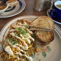 Potato Leek omelette with sourdough toast   at Bouldin Creek Cafe in Austin