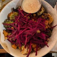 Fall harvest bowl with added beets. at Bouldin Creek Cafe in Austin