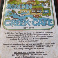 Tip included! Awesome! at Bouldin Creek Cafe in Austin