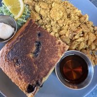 Oven Cake Benedict  at Bouldin Creek Cafe in Austin