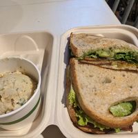 Wanna BLTA (vegan) with potato salad at Bouldin Creek Cafe in Austin