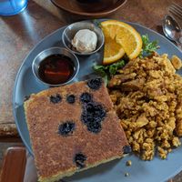 Oven cake plate (vegan) at Bouldin Creek Cafe in Austin