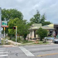 outside, huge patio just out of view to right. at Bouldin Creek Cafe in Austin