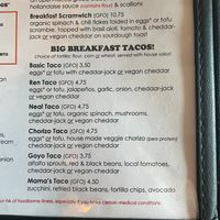 breakfast taco's! at Bouldin Creek Cafe in Austin