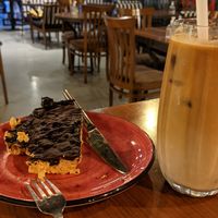 Iced chai tea latte with Soya milk at Let's Make Coffee in Istanbul