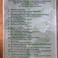 Veg menu at WILDSIDE in Chiang Mai