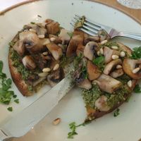 Mushroom and basil Peso Brunch at Nudie Foodie in Athens