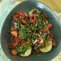 vegan tofu scramble🌱 at Nudie Foodie in Athens