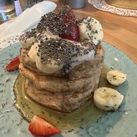 Banana oat pancakes    at Nudie Foodie in Athens