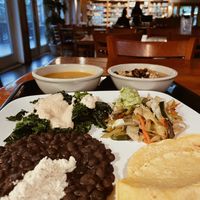 Breakfast plate at Casa de Luz in Austin