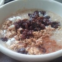 Vegan breakfast porridge. at Casa de Luz in Austin