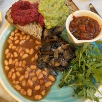 Vegan breakfast plate  at Leafwild Café in West London