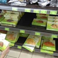 Vegan meat at Iperbiobottega in Turin