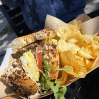 Sunrise bagel 🌞  at Eola General in Orlando