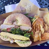 Vegan sunrise bagel sandwich! Yum!  at Eola General in Orlando