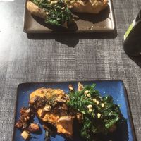 Überbackene Dinkelseele mit Pilzen und Spinat, Vegan  at Brot & Stühle in Ulm