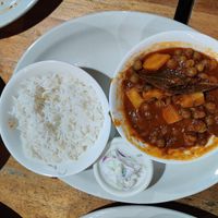 One of his delicious Vegan Curry dishes (the yogurt souce aside is not vegan) at Sunny's Indian Restaurant in La Fortuna