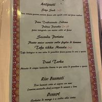 Vegan menu  at Gandhi in Turin
