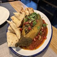 Stuffed aubergine (made vegan)  at Do de Pit in Mallorca