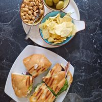 focaccia with olive paste and vegetables + appetizers at Caffe Scala in Verona