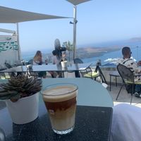 ice latte at Nektar Lounge in Santorini