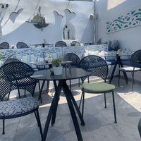 sitting area at Nektar Lounge in Santorini