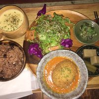 酵素玄米プレート (today’s set vegan meal)  at Vege To Coffee in Tokyo