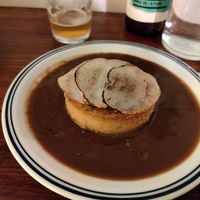 Fried polenta with cocoa sauce at Venn Canteen in Porto