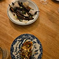 Aubergine (top) and miso cake (bottom) at Venn Canteen in Porto