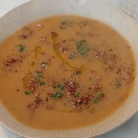 The soup had unique textures thanks to the herbs and nuts. at Venn Canteen in Porto