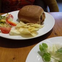 vegan Thai veg burger at Pumpernickel Coffee Shop in Dumfries