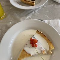 Vegan cheesecake, one with vegan cream    at Pumpernickel Coffee Shop in Dumfries