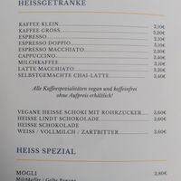 Heißgetränke at Café Bar Horke in Isny Im Allgaeu