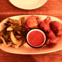Soul spiced cauliflower starter  at The Kings Arms in Melrose