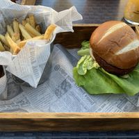 Vegan garden burger  at The Kings Arms in Melrose
