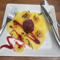 Flambée pineapple   at Le Cachotier in Carcassonne