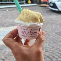 Elderflower and ginger & turmeric at Gelateria Eccetera in Bolzano