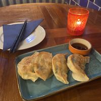 Homemade vegetarian dumplings  at Umbrella Asian Tapas in Galway
