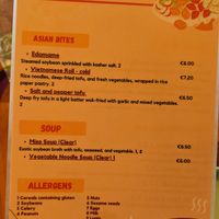 New vegan menu (also many dishes on the regular menu can be made vegan, ask the waiter) at Umbrella Asian Tapas in Galway