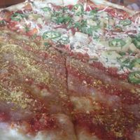 My pie was half vegan angel of doom,  half spiral tap at Sizzle Pie - E Burnside in Portland