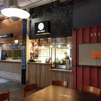 Some of the stalls at Klara Food Court in Basel