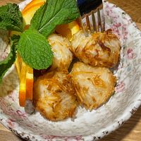 Sweet filled coconut rice balls at Udum in Cologne