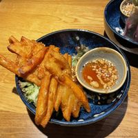 “Ho Tay Pancakes”: Sweet potato pancakes with lime chili sauce  at Udum in Cologne