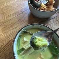 Green Curry, Corn and bean wontons   at Udum in Cologne