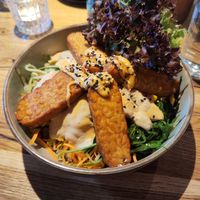 Bowl with quinoa and tempeh at Udum in Cologne