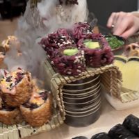 Sushi platter for 2 (it spins and theres dry ice action going on)  at Udum in Cologne