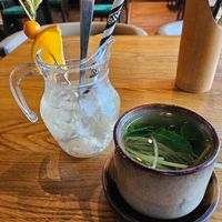 Mint and ginger tea & cloud lychee drink at Udum in Cologne
